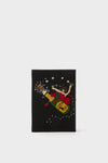 Black Starry Night Spectacular Book Clutch: A classic black notebook-like clutch with a whimsical champagne scene, perfect for effortless, high-end, and fun fashion statements.