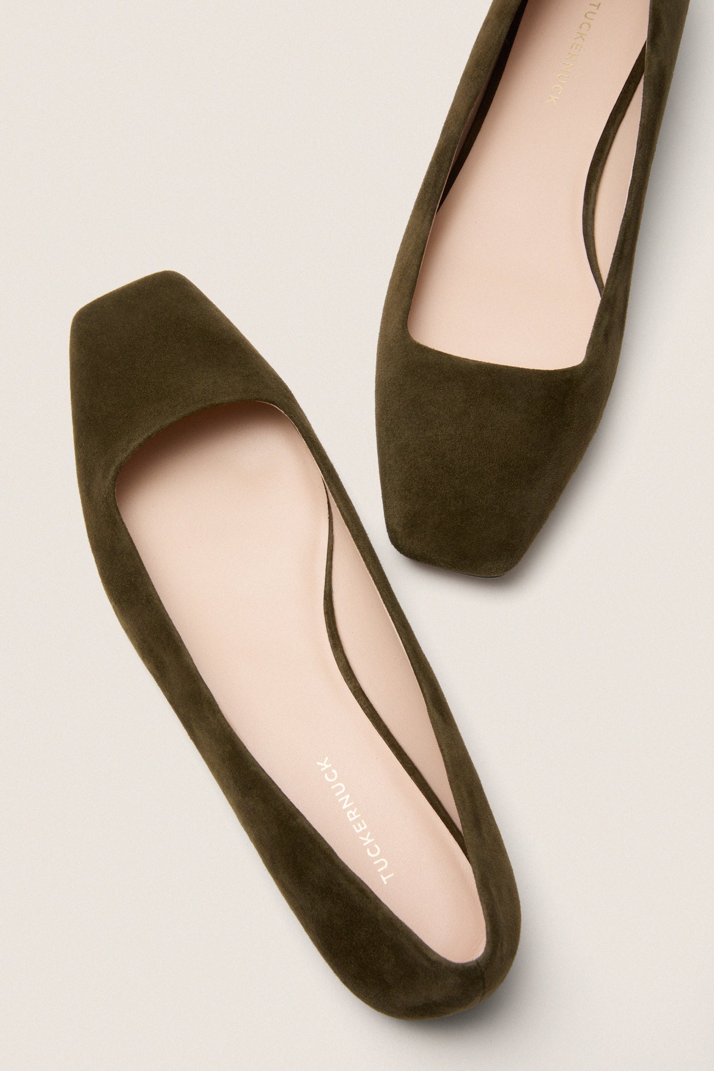 Dark Olive Suede Nadia Flats