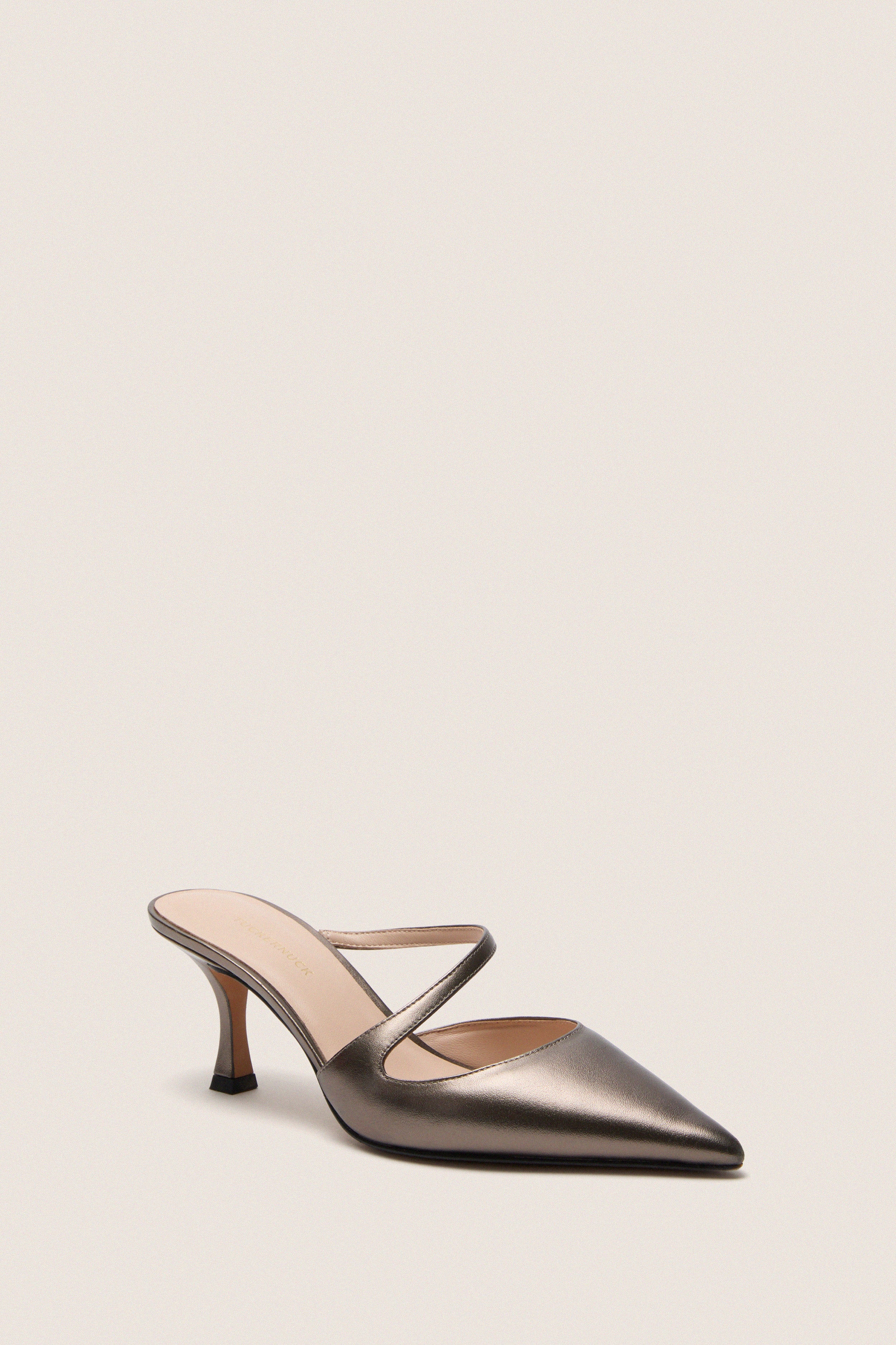 Gunmetal Leather Mimi Heels | Tuckernuck Shoes