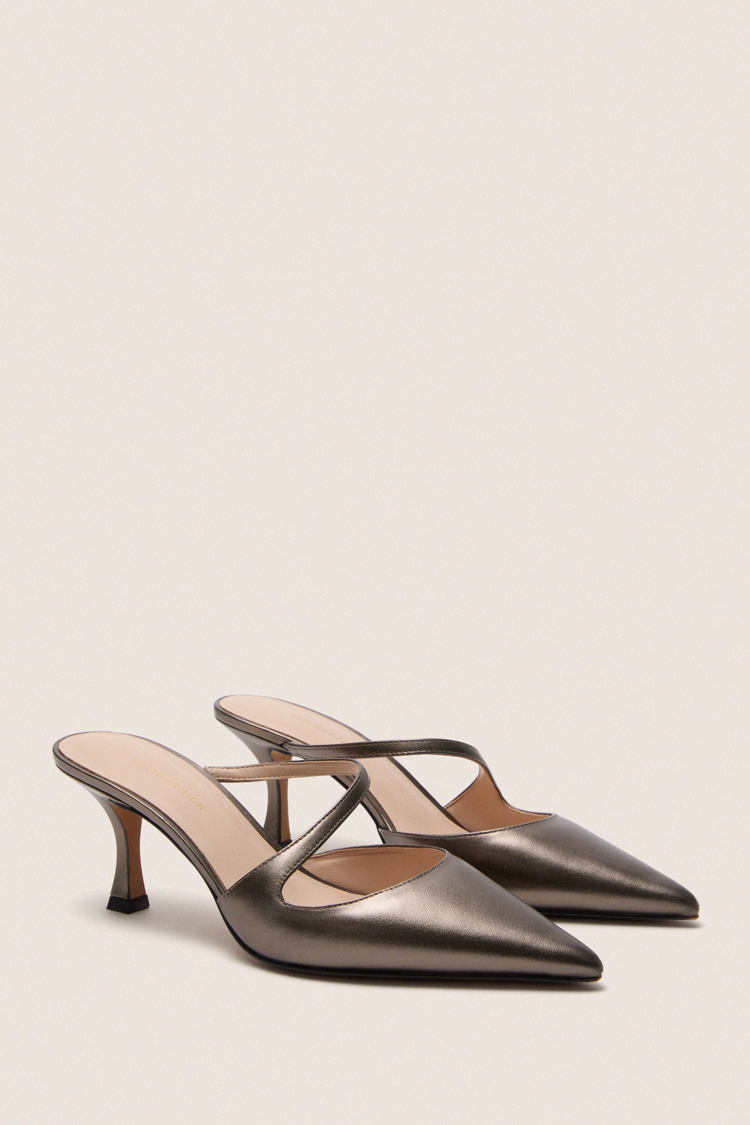 mimi Gunmetal Leather Mimi Heels | Tuckernuck Shoes