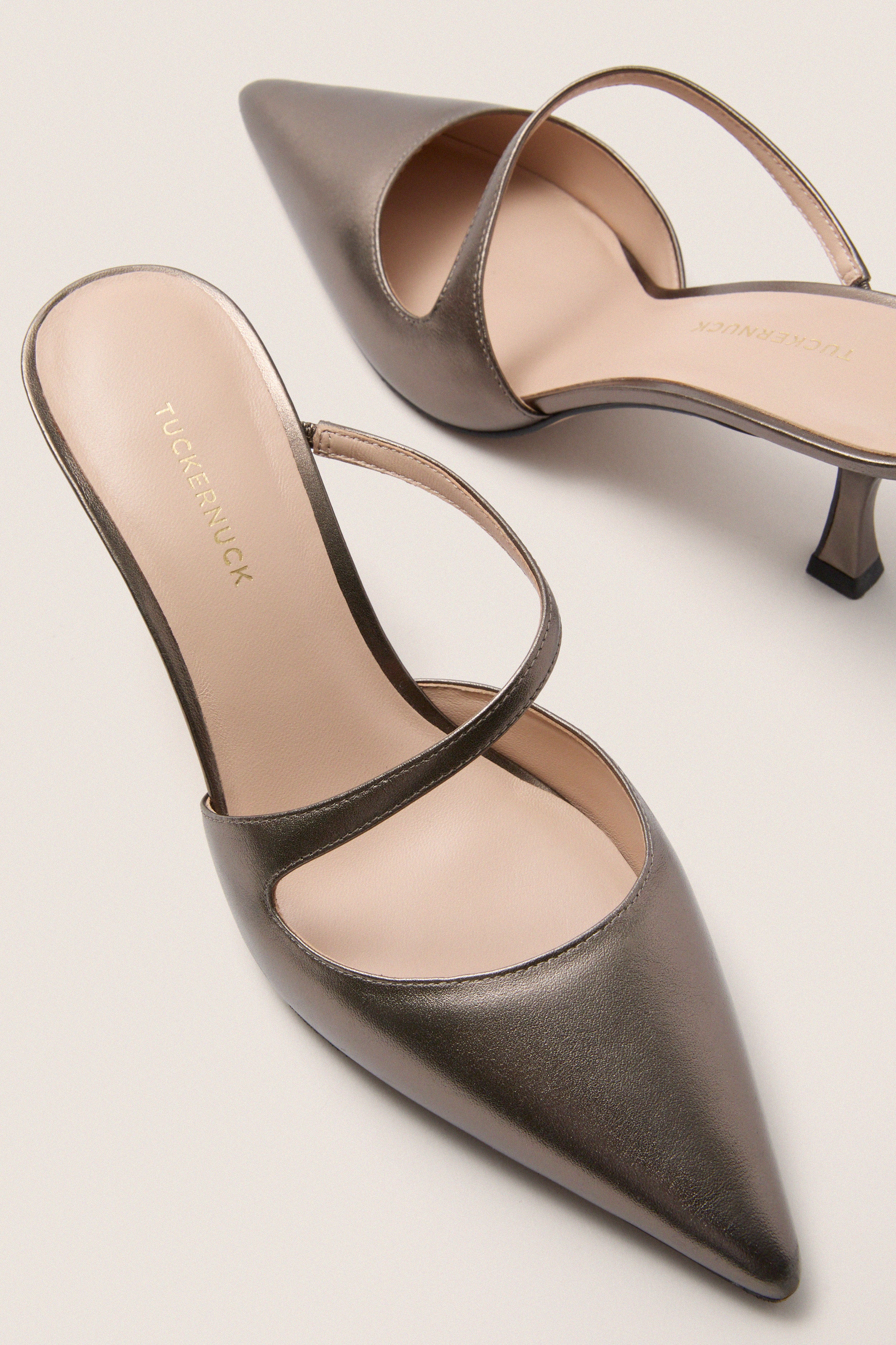 Gunmetal Leather Mimi Heels