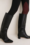 Black Suede Patch Hughes Riding Legging