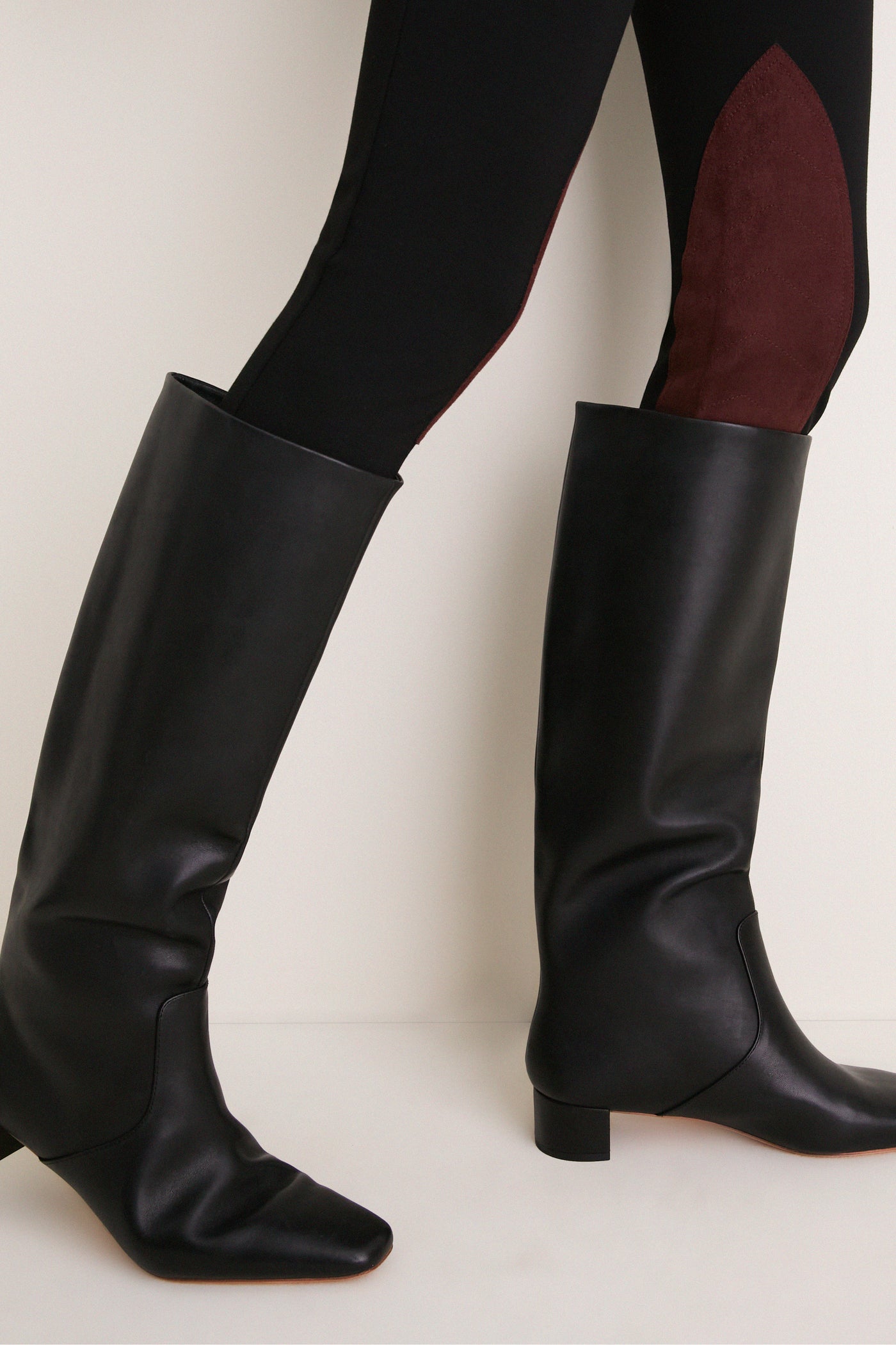 Black Suede Patch Hughes Riding Legging