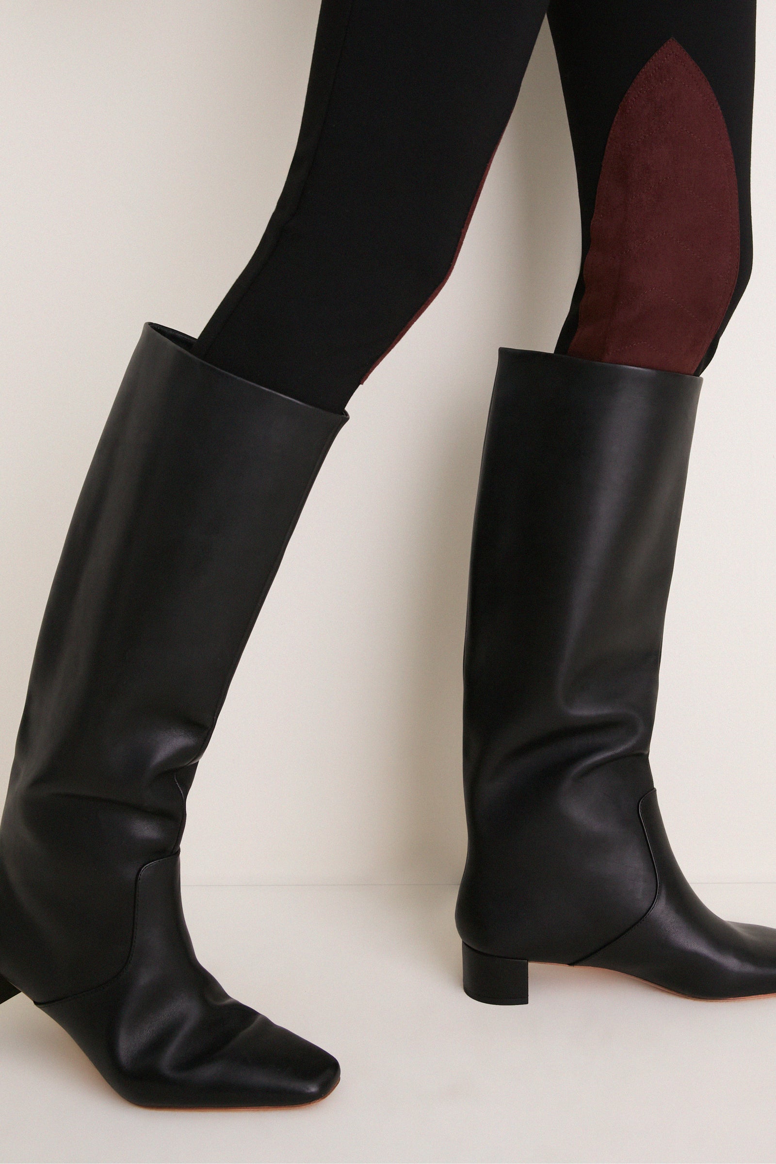 Black Suede Patch Hughes Riding Legging