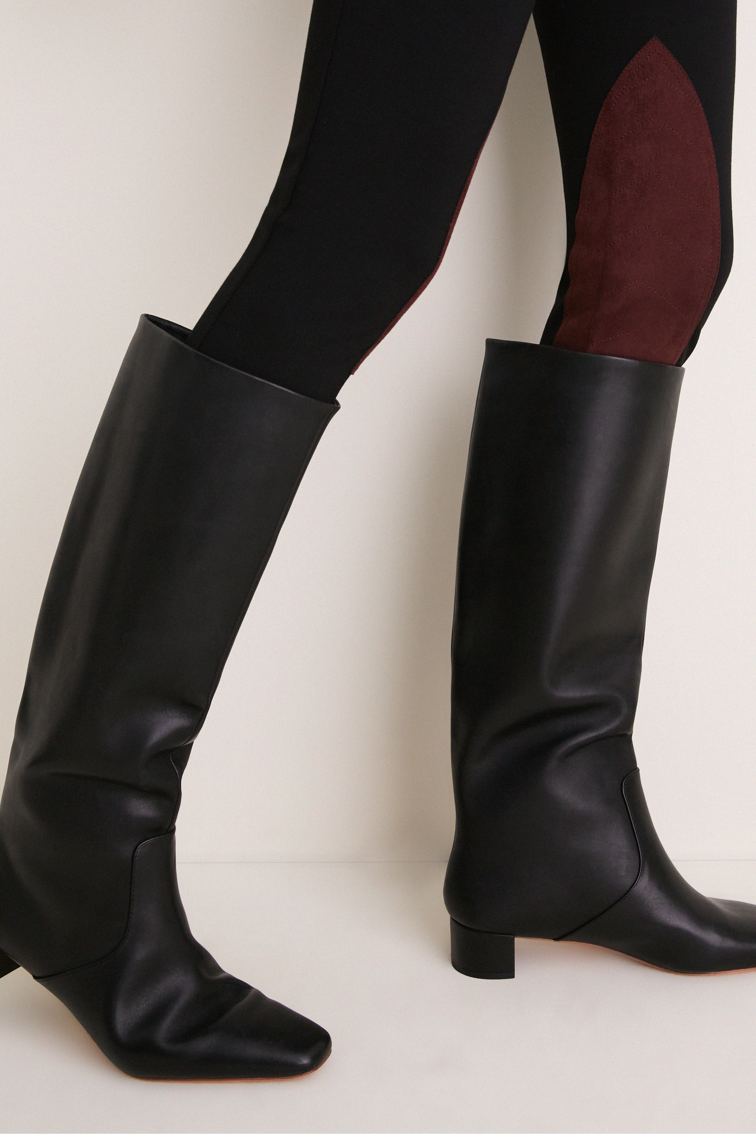 Black Suede Patch Hughes Riding Legging