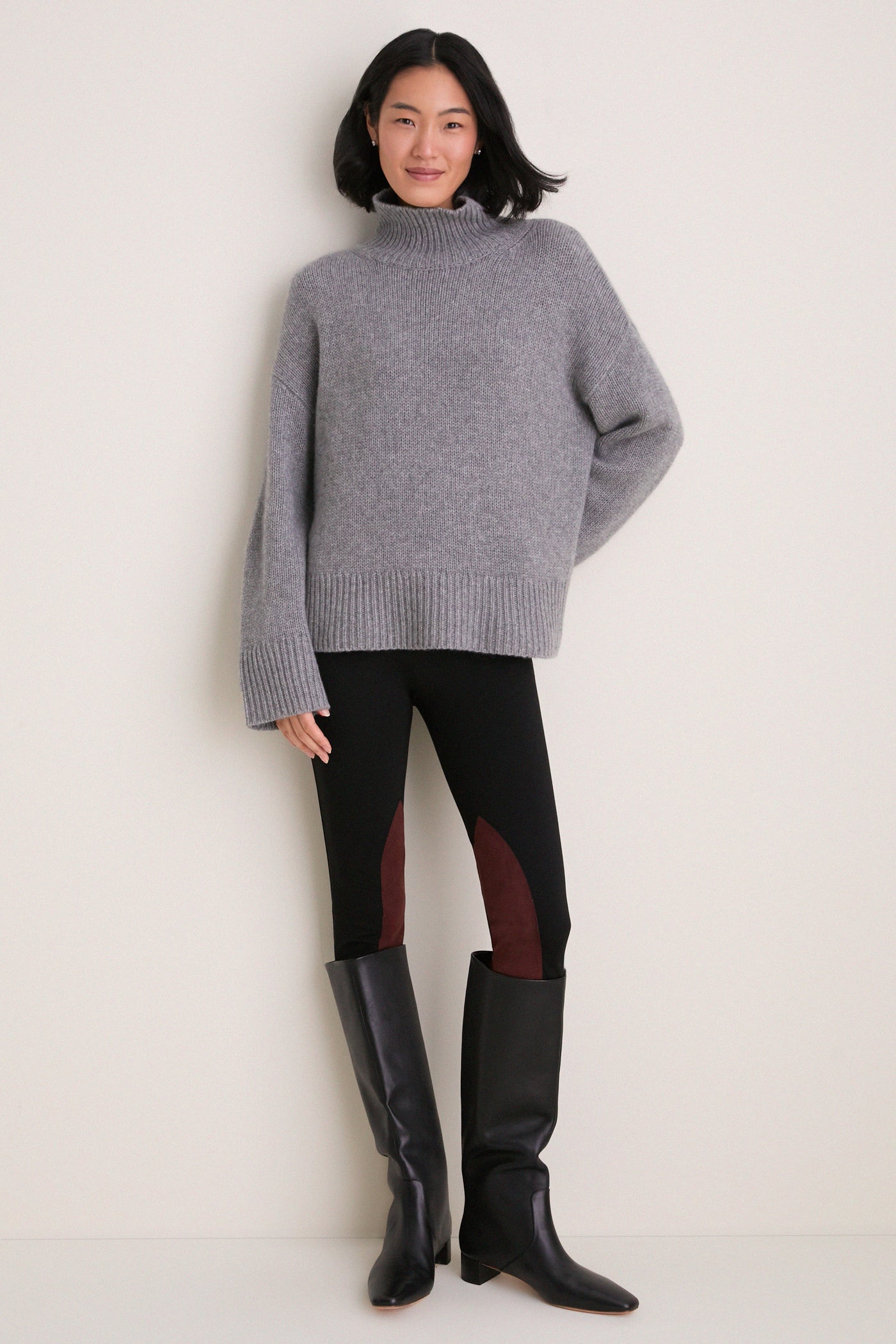 Black Suede Patch Hughes Riding Legging