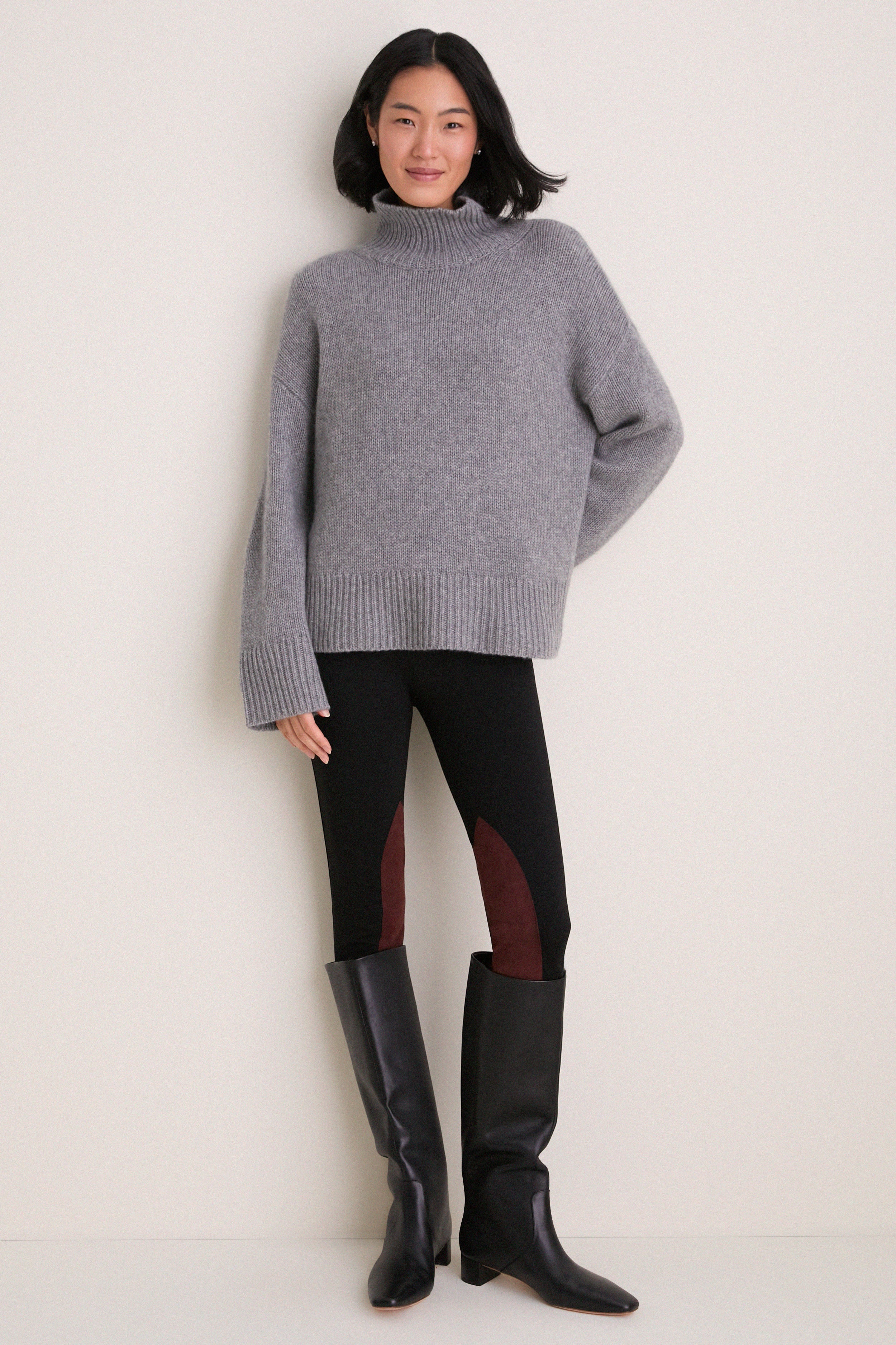 Black Suede Patch Hughes Riding Legging