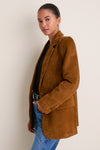 Toffee Suede Leo Boyfriend Blazer