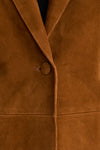 Toffee Suede Leo Boyfriend Blazer