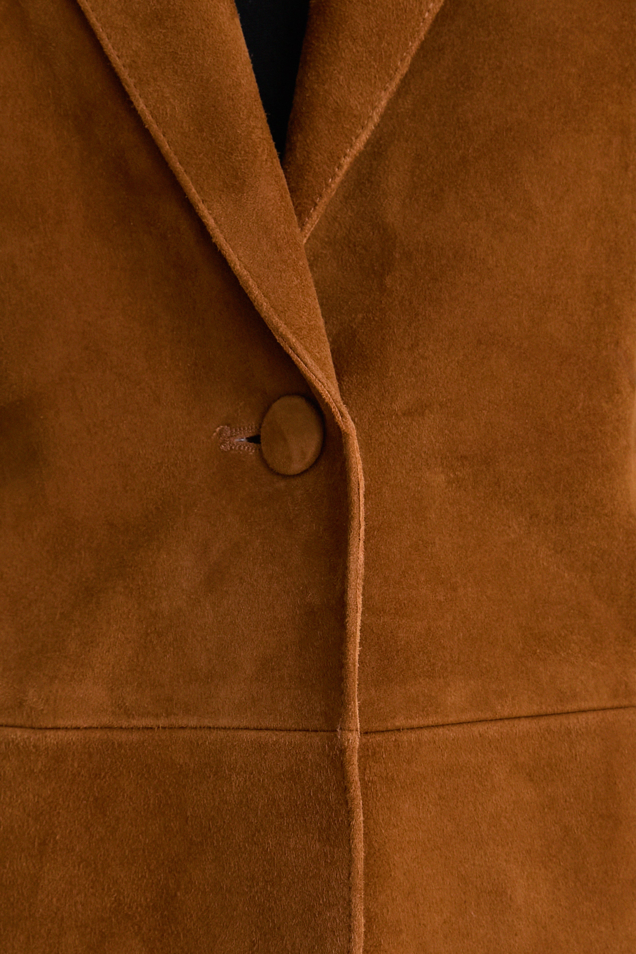 Toffee Suede Leo Boyfriend Blazer