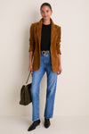 Toffee Suede Leo Boyfriend Blazer
