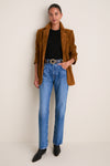 Toffee Suede Leo Boyfriend Blazer
