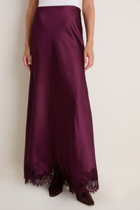 Winetasting Satin Mischa Slip Skirt