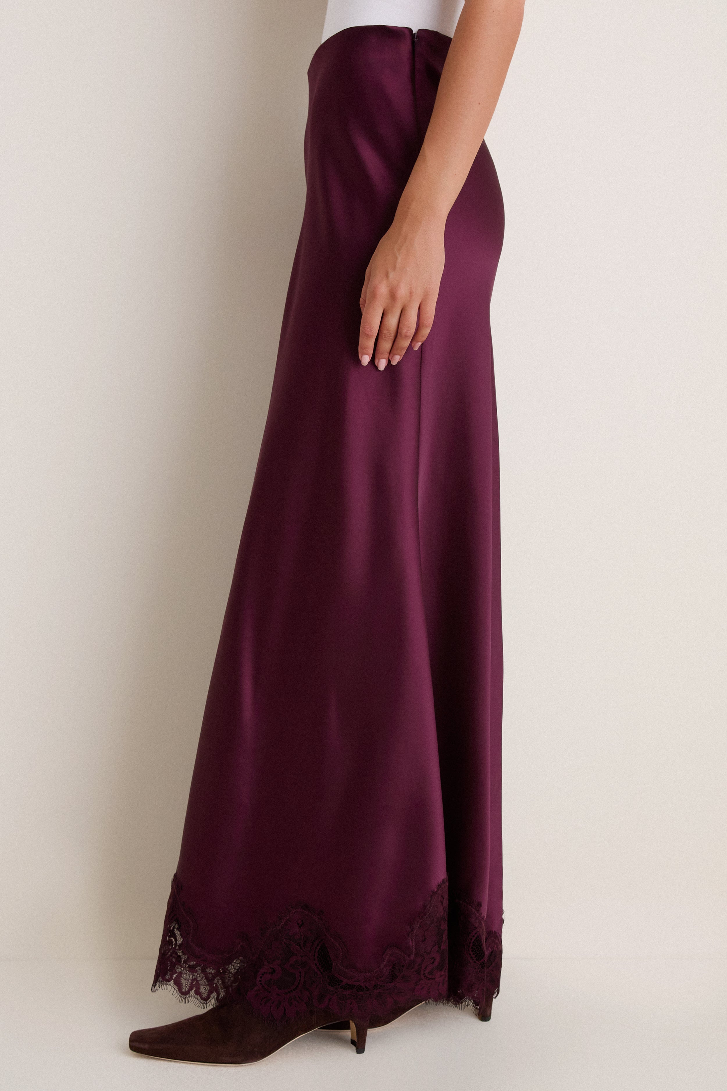 Winetasting Satin Mischa Slip Skirt
