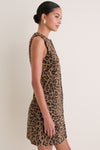 Leopard Brushed Wool Sleeveless Rhoda Dress