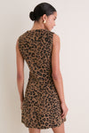 Leopard Brushed Wool Sleeveless Rhoda Dress