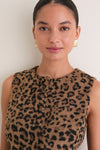 Leopard Brushed Wool Sleeveless Rhoda Dress