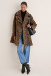 Leopard Brushed Wool Harley Peacoat