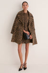 Leopard Brushed Wool Harley Peacoat