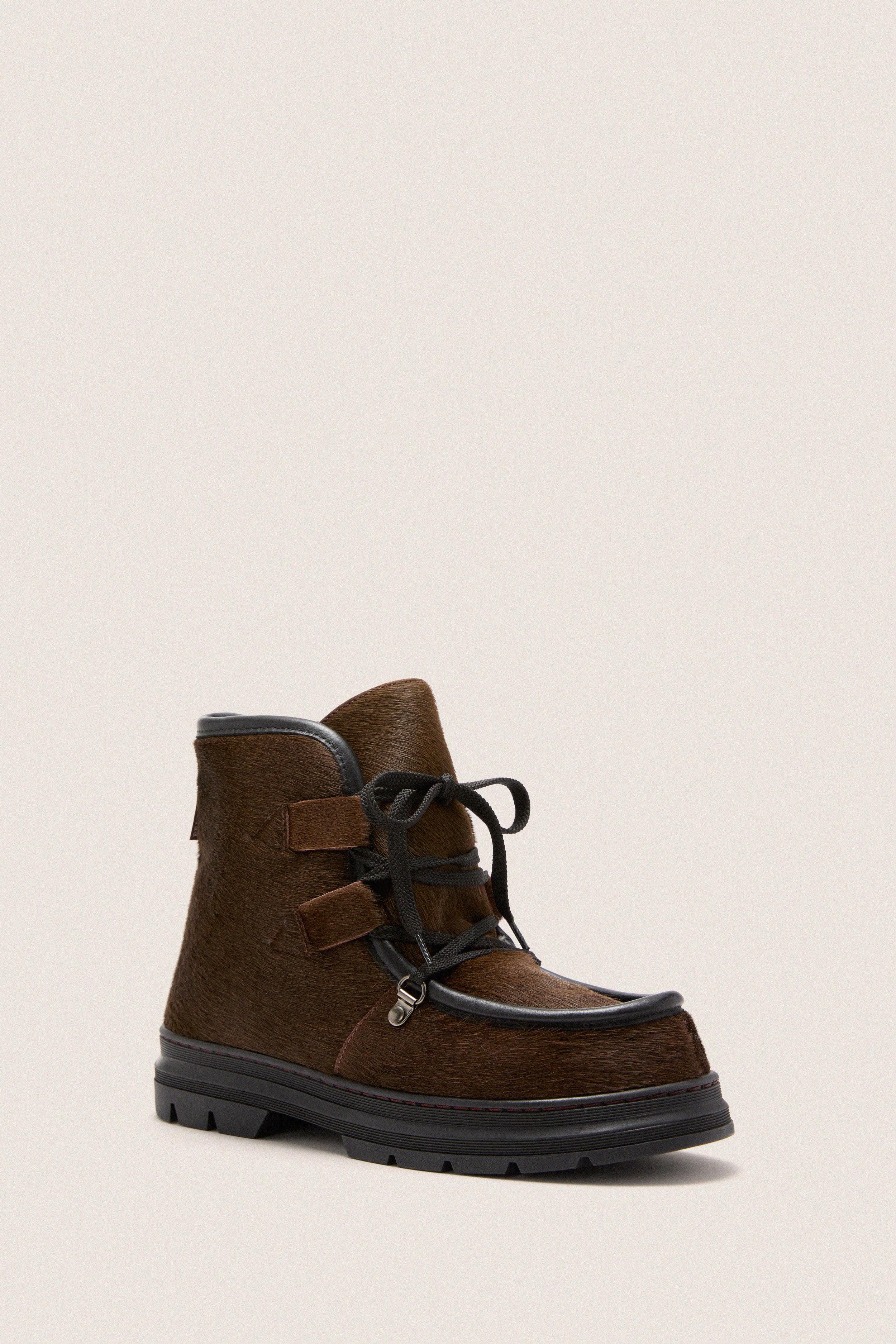 Dark Oak Incredible Pony Shearling-Lined Boots | Penelope Chilvers