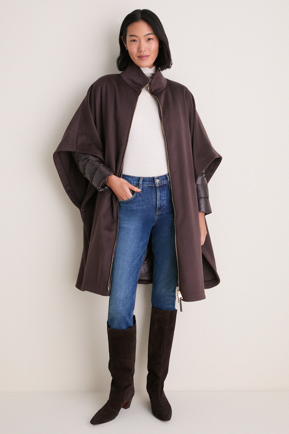 Fondente Luxury Wool and Nylon Ultralight Oversized Coat
