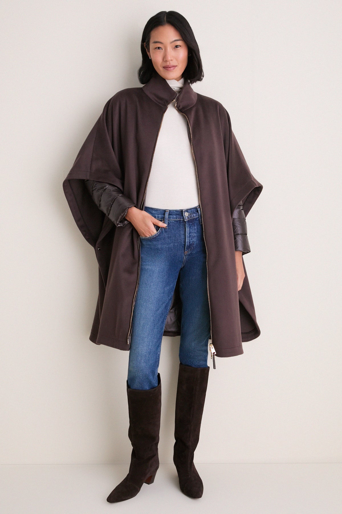 Fondente Luxury Wool and Nylon Ultralight Oversized Coat
