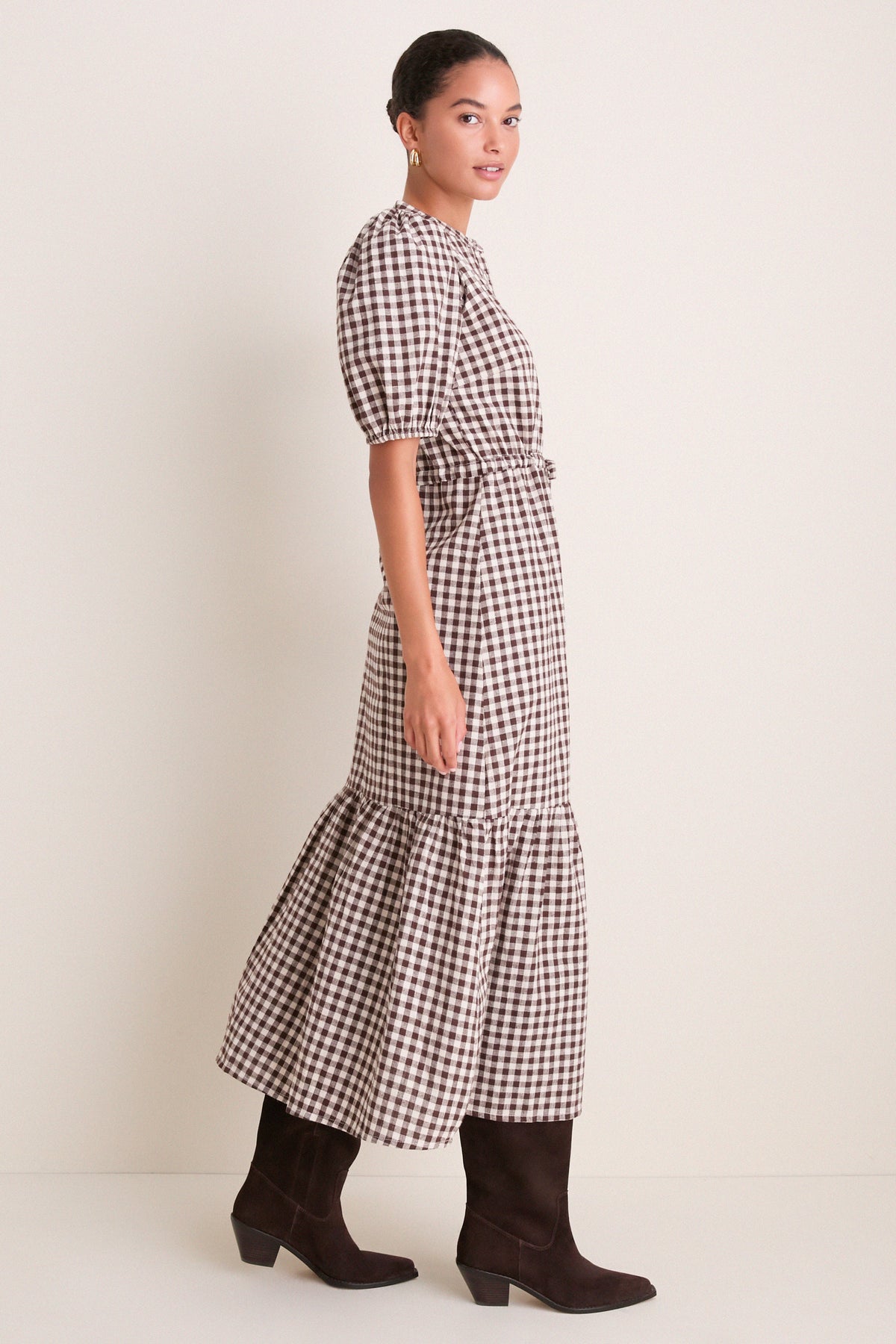 Exclusive Cocoa Gingham Lucy Dress