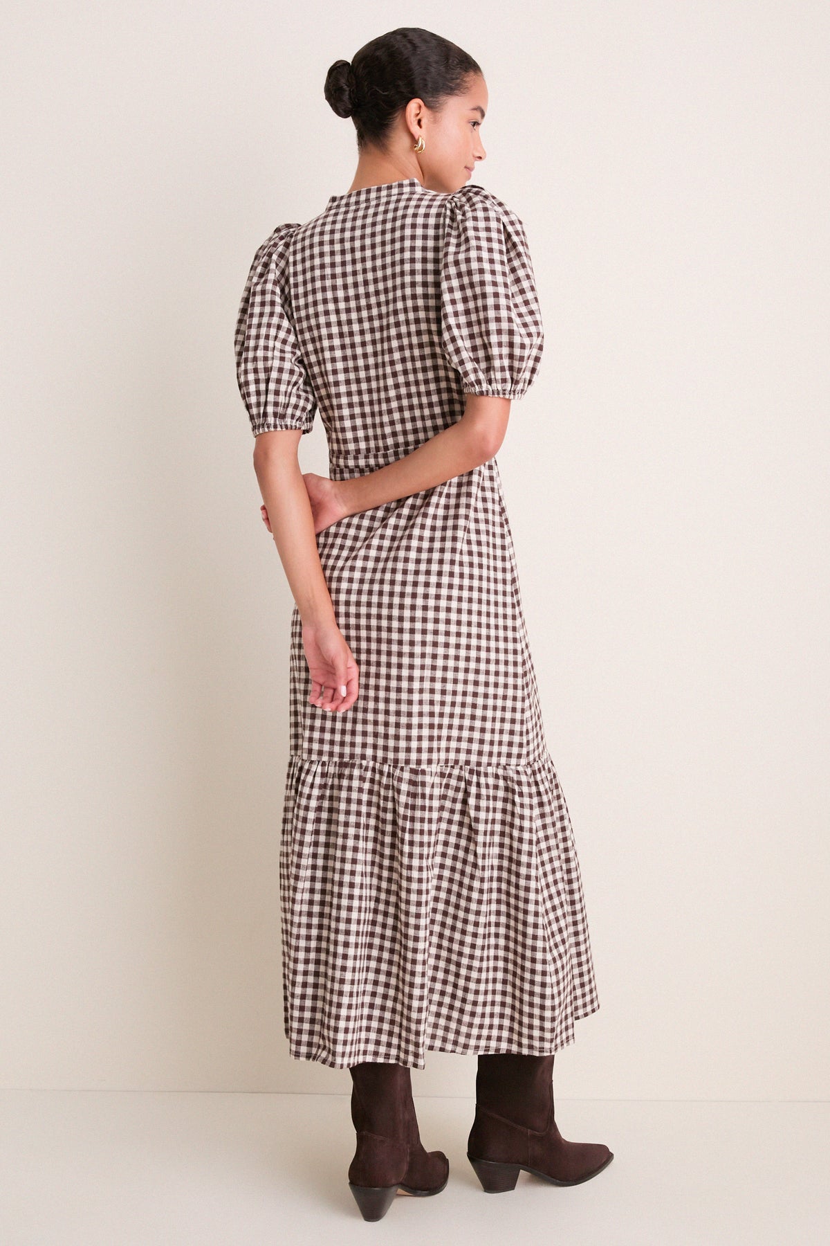 Exclusive Cocoa Gingham Lucy Dress