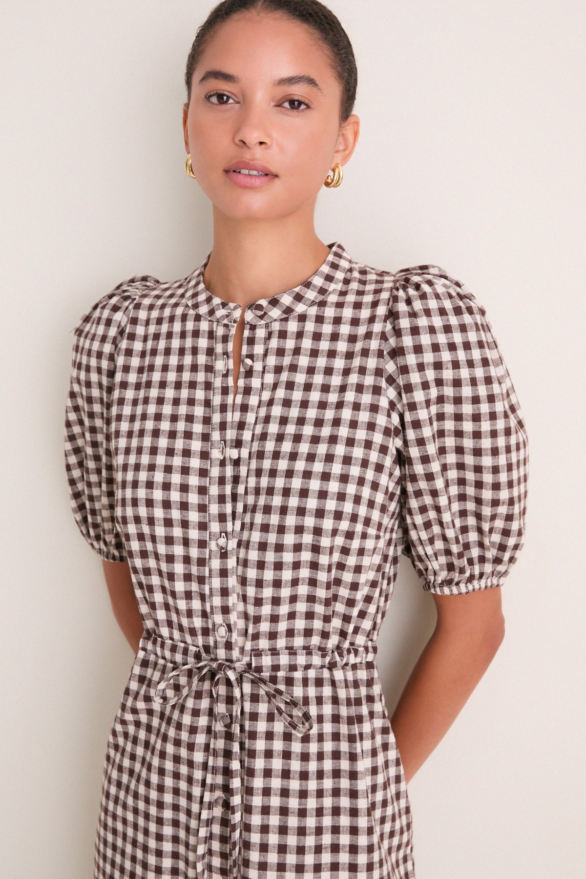 Exclusive Cocoa Gingham Lucy Dress