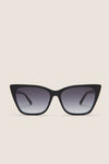 Black Alina Sunglasses feature a classic cat-eye shape with gradient-tint lenses, embodying effortless elegance and high-end style. Perfect for a fun, confident look.