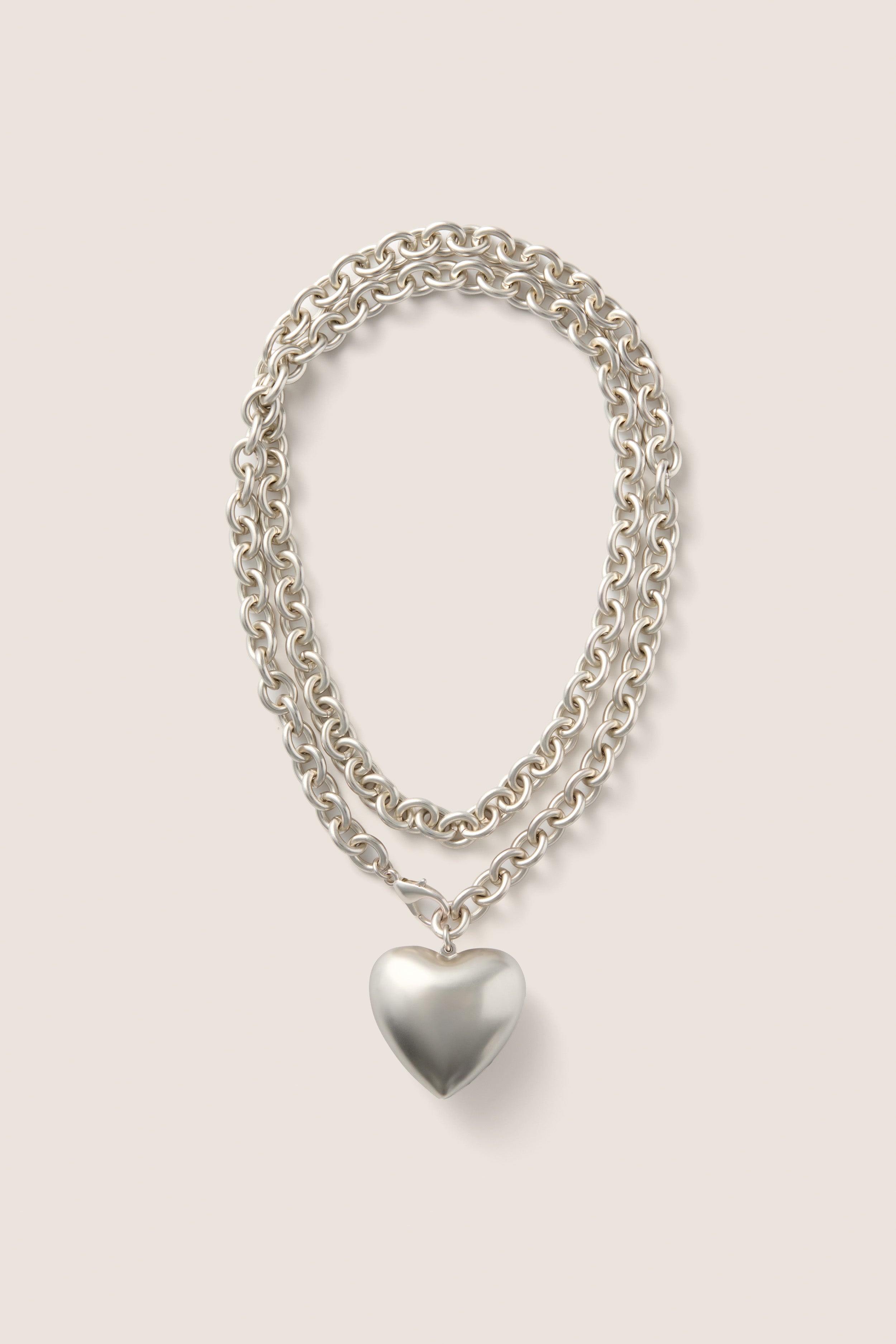 Silver Puffy Heart Necklace | Roxanne Assoulin