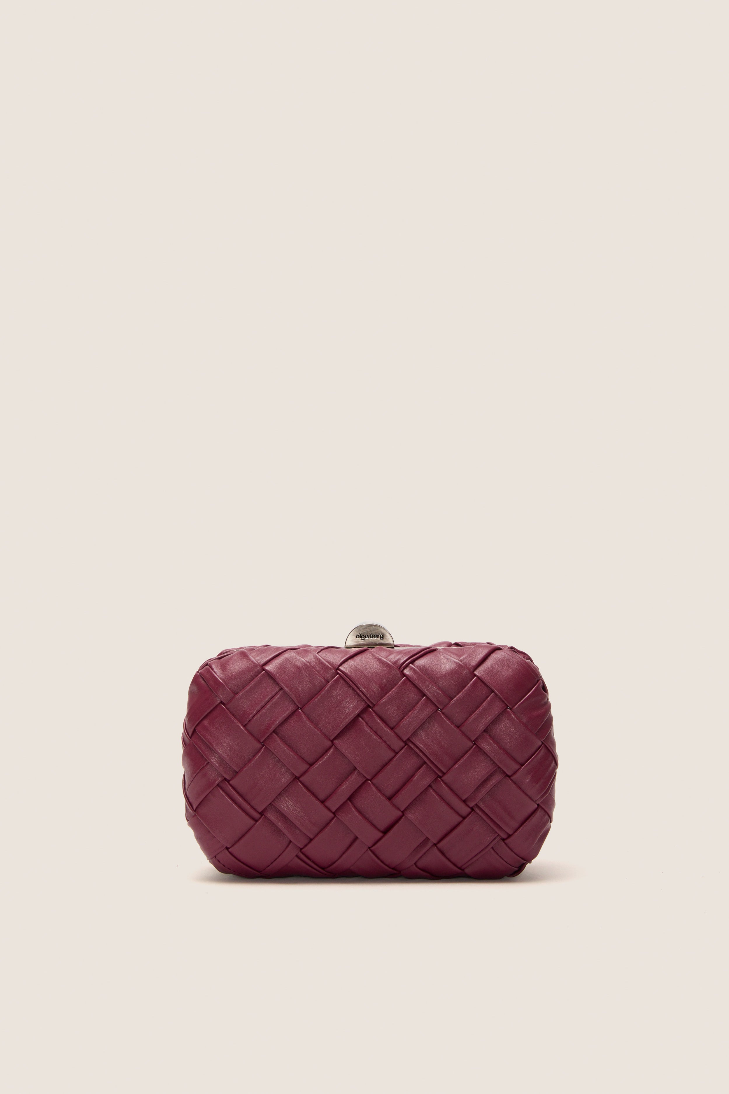 Burgundy Haven Woven Clutch | Olga Berg