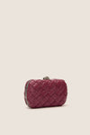 Burgundy Haven Woven Clutch