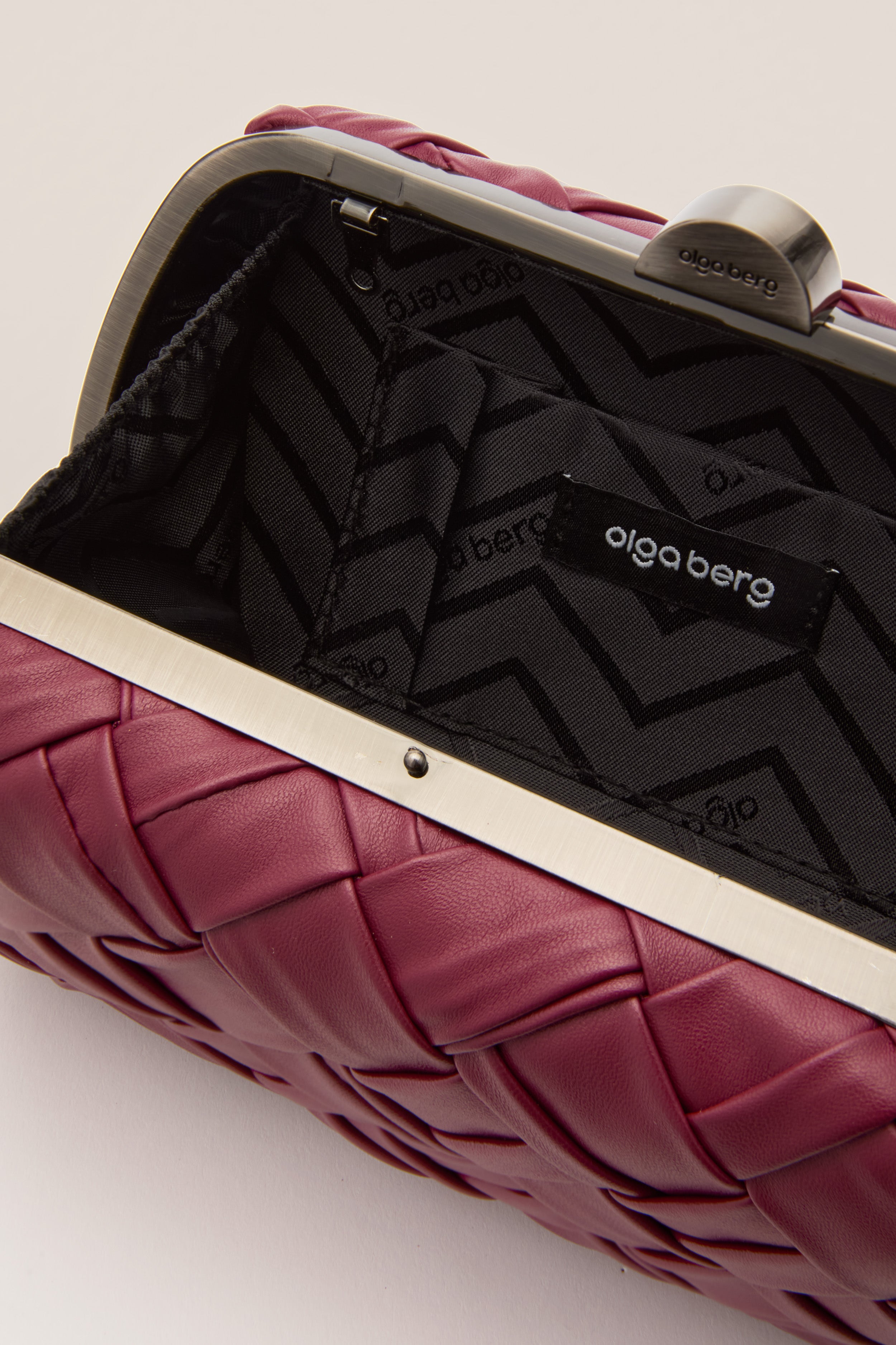 Burgundy Haven Woven Clutch | Olga Berg