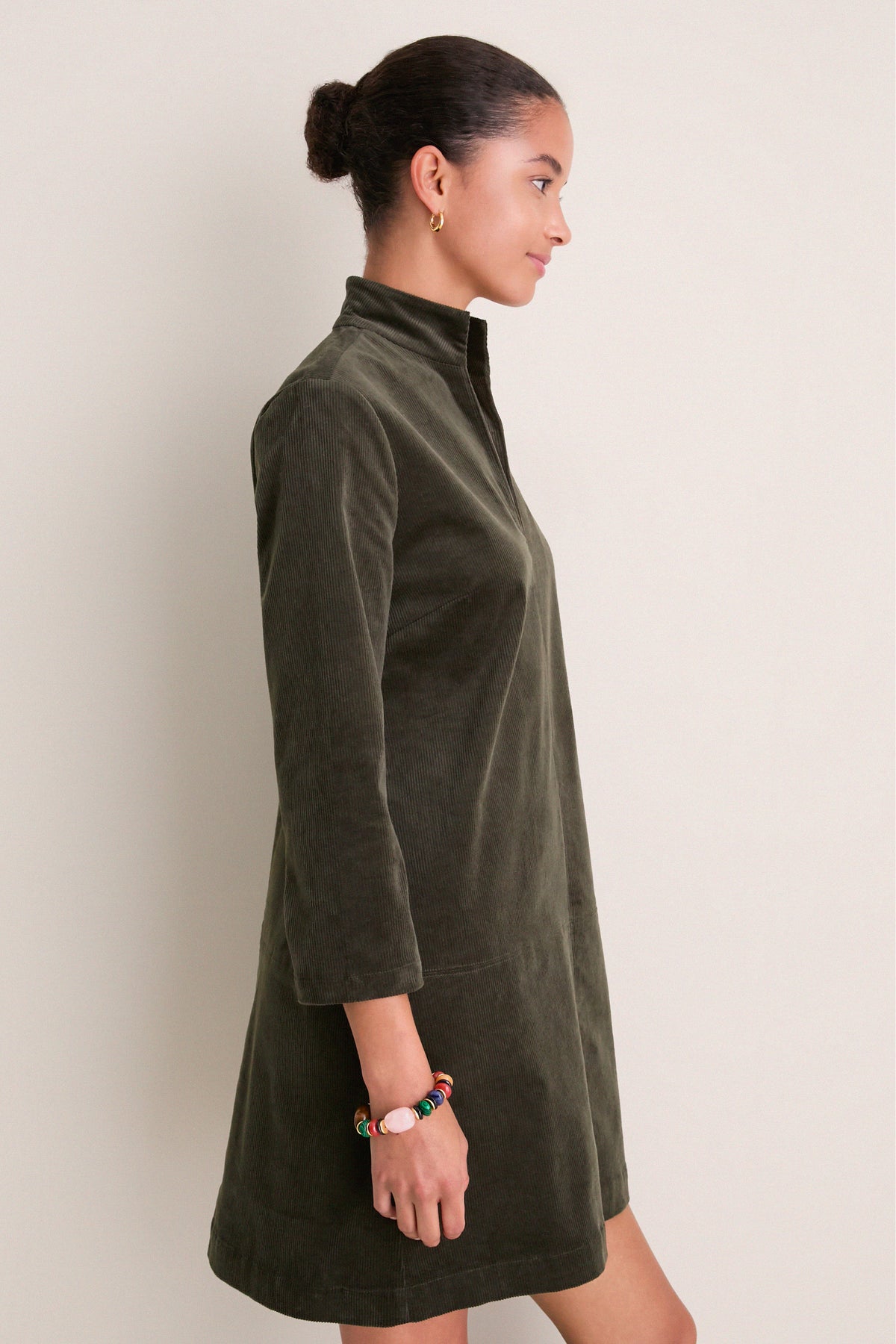 Olive Corduroy Clifton Dress