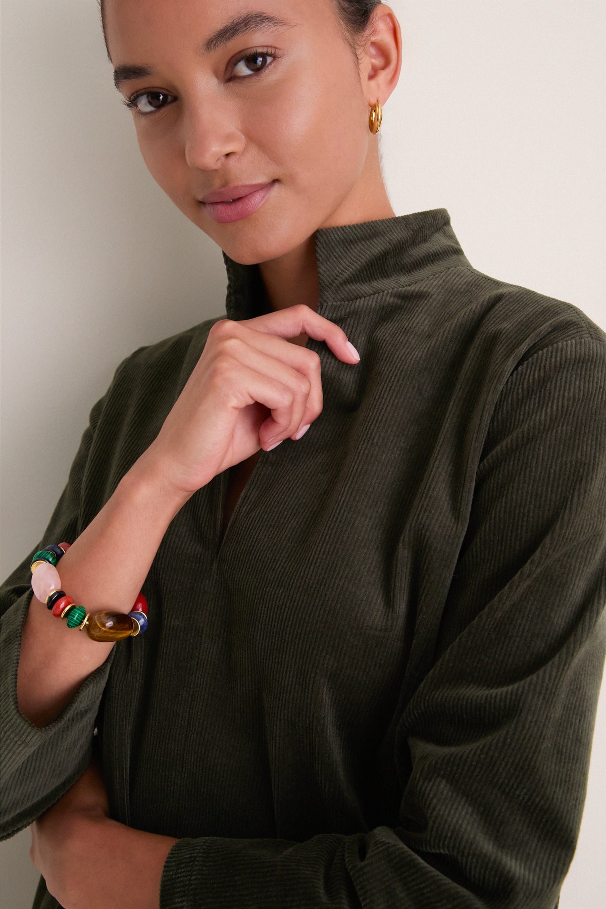 Olive Corduroy Clifton Dress