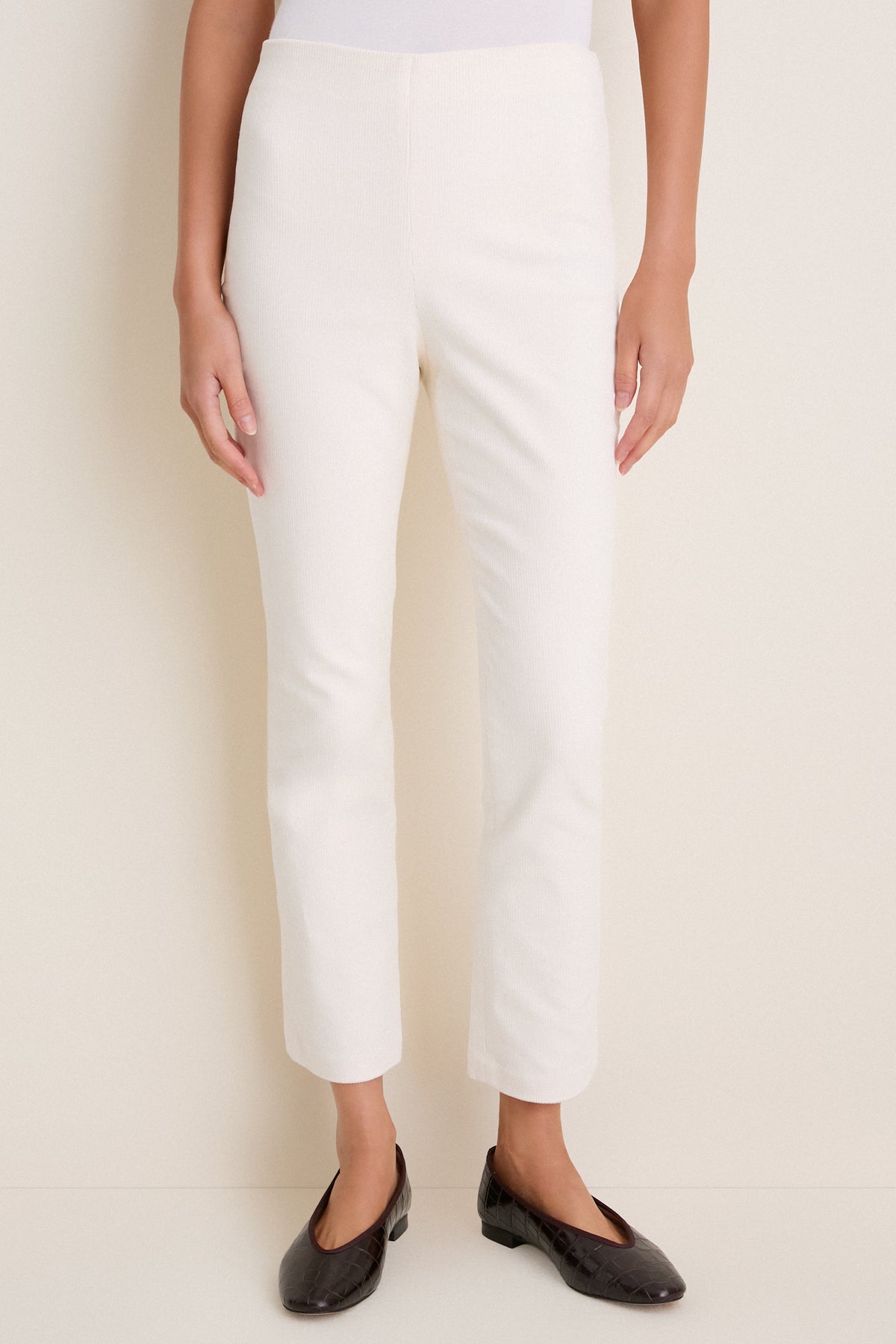 Winter White Corduroy Ashford Pants