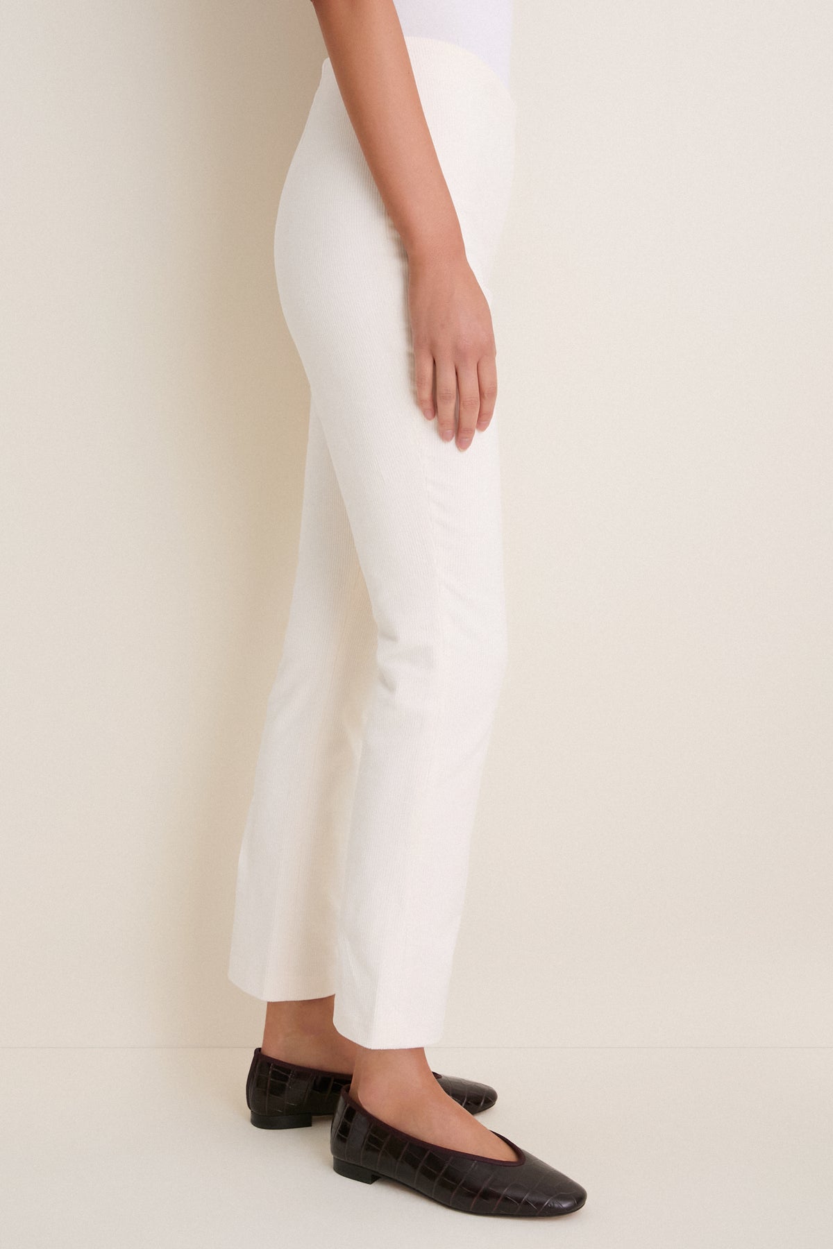 Winter White Corduroy Ashford Pants