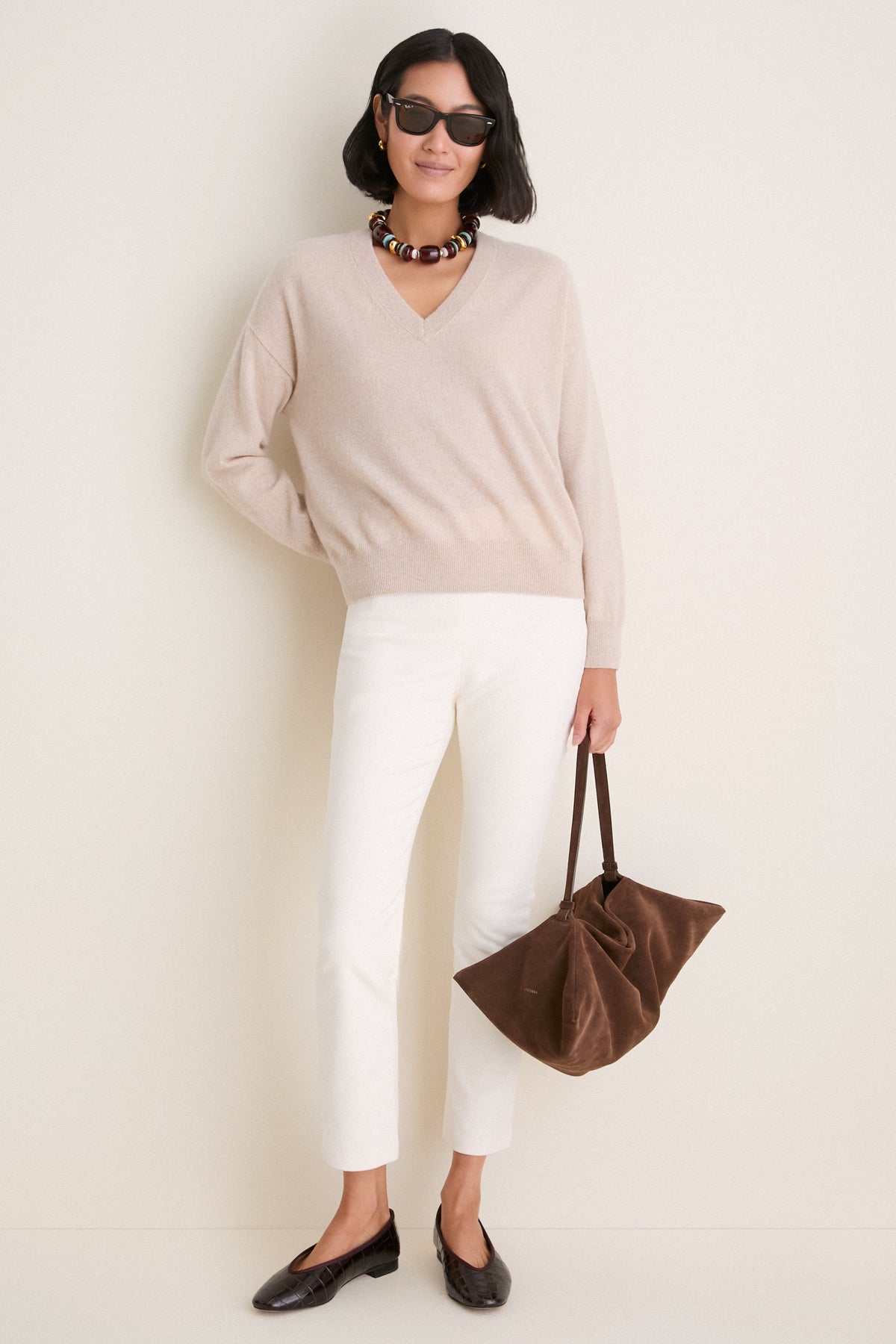 Winter White Corduroy Ashford Pants
