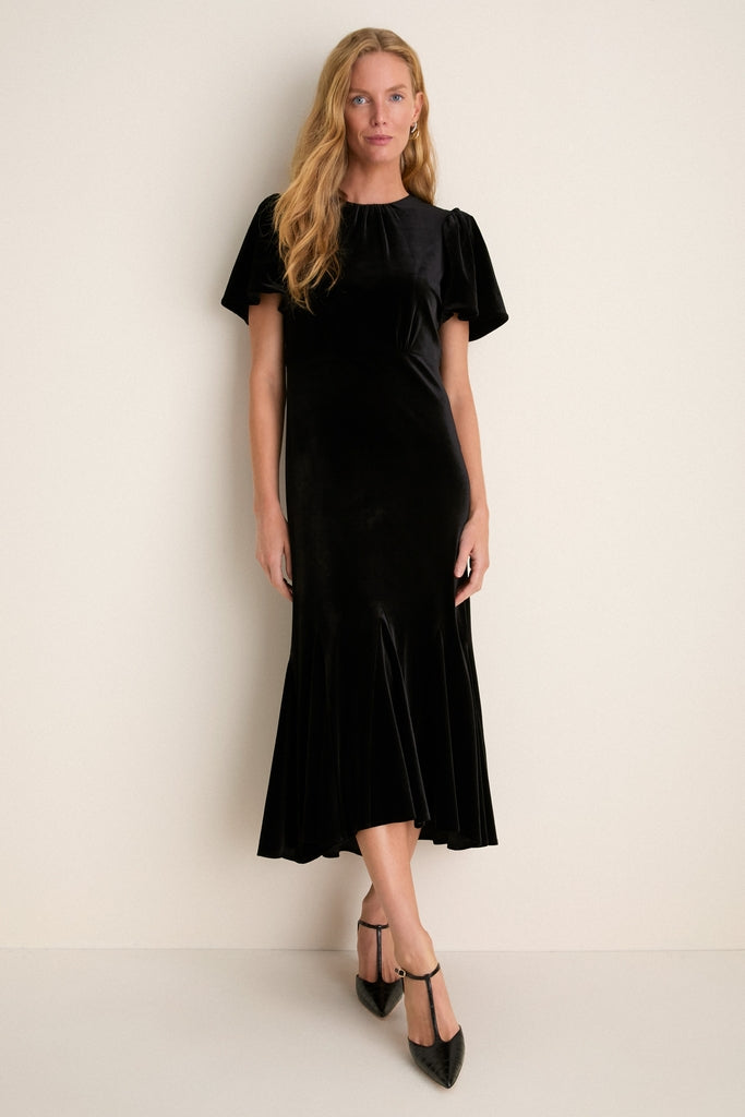 Black Velvet Elodie Dress
