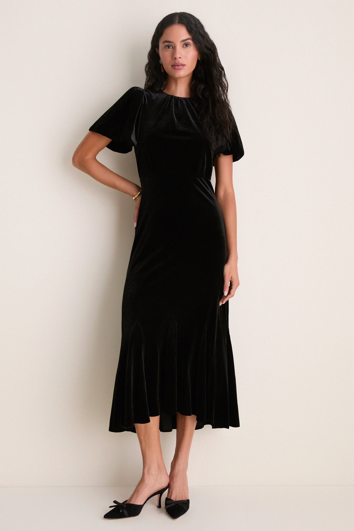 Black Velvet Elodie Dress