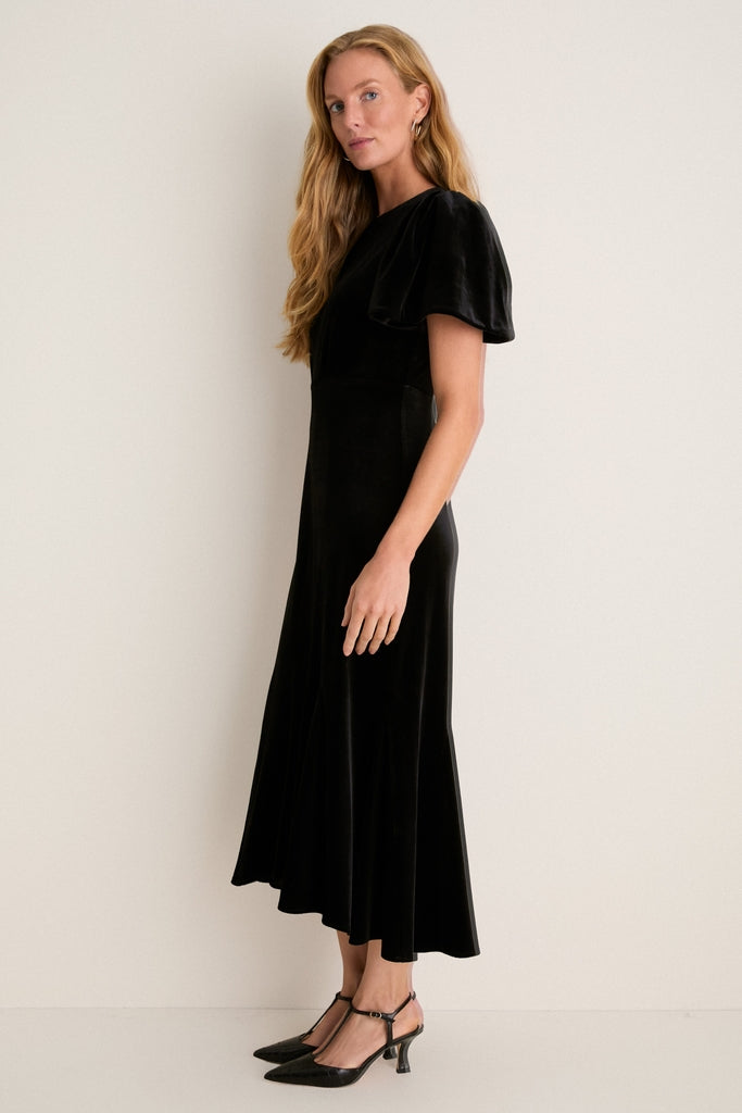 Black Velvet Elodie Dress