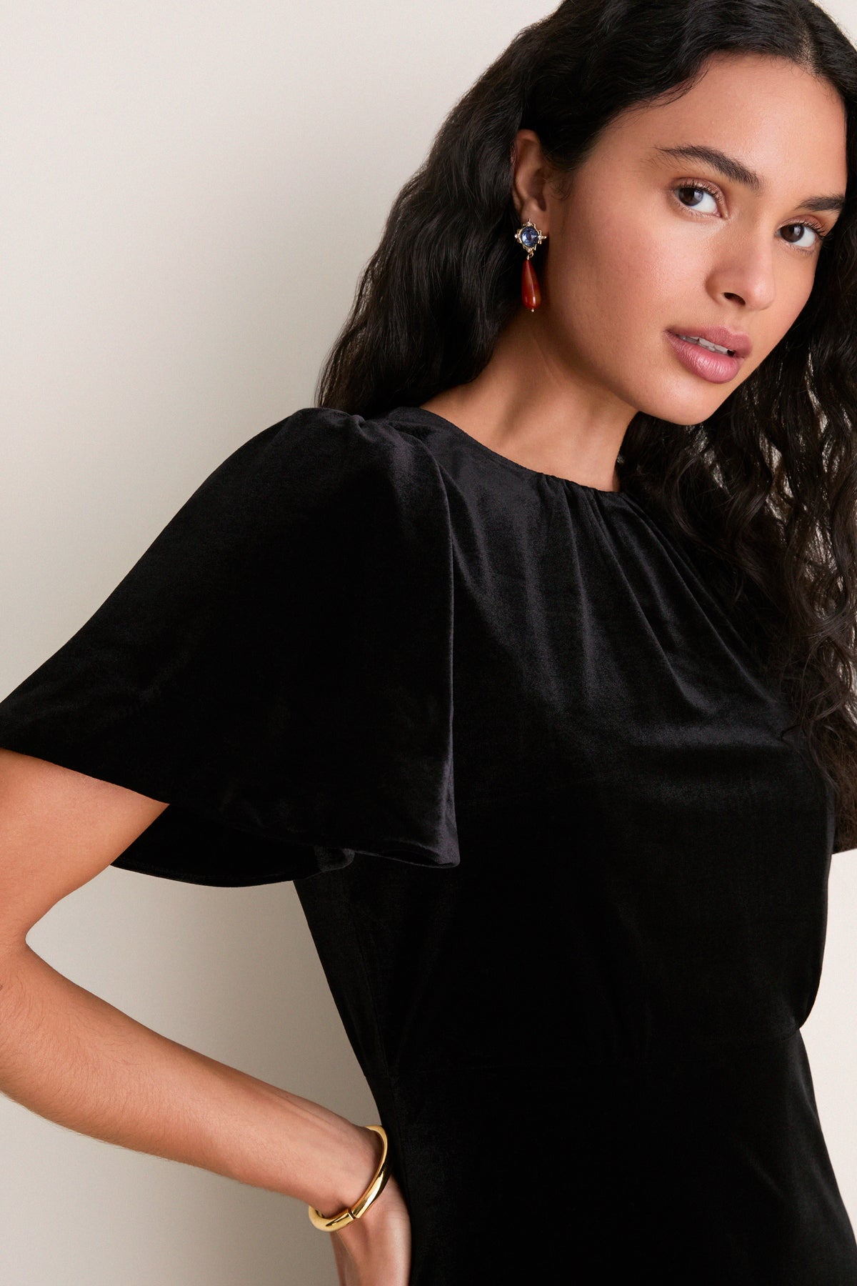 Black Velvet Elodie Dress