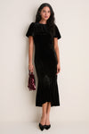 Black Velvet Elodie Dress