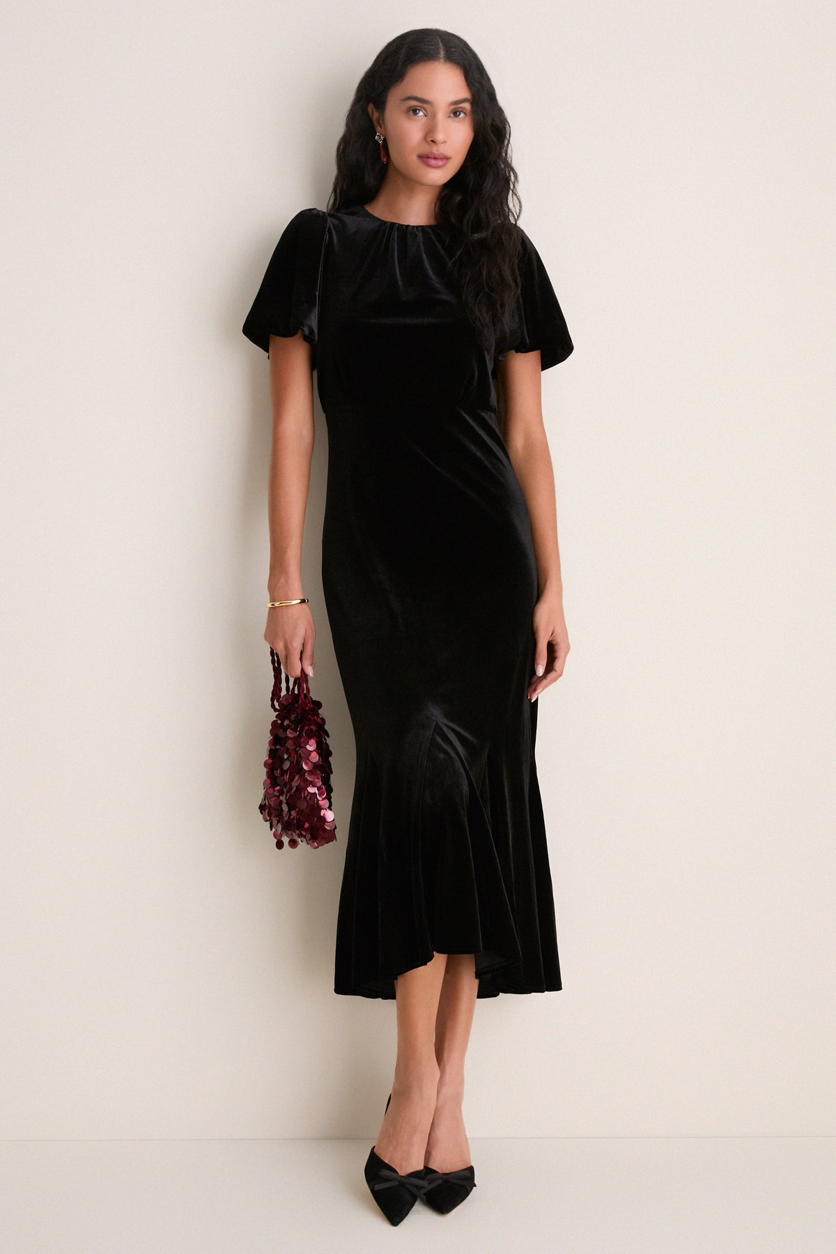 Black Velvet Elodie Dress