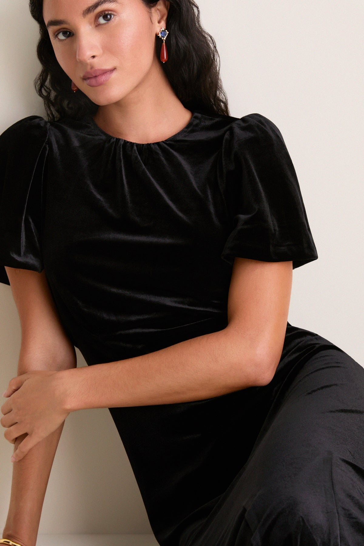 Black Velvet Elodie Dress