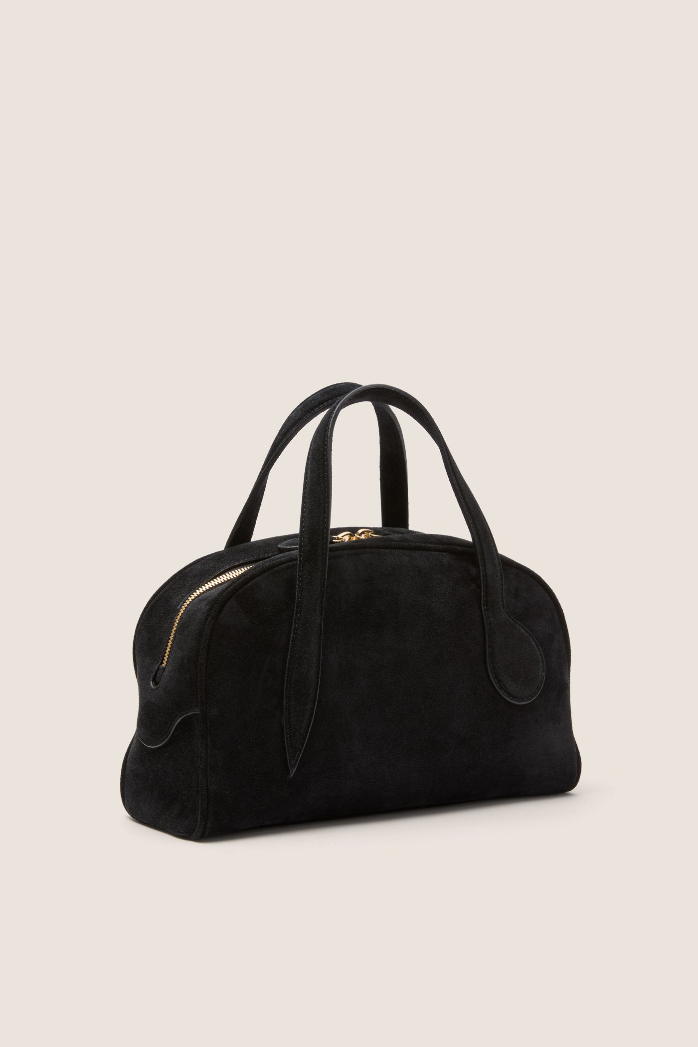 Black Suede Mini Bowling Bag