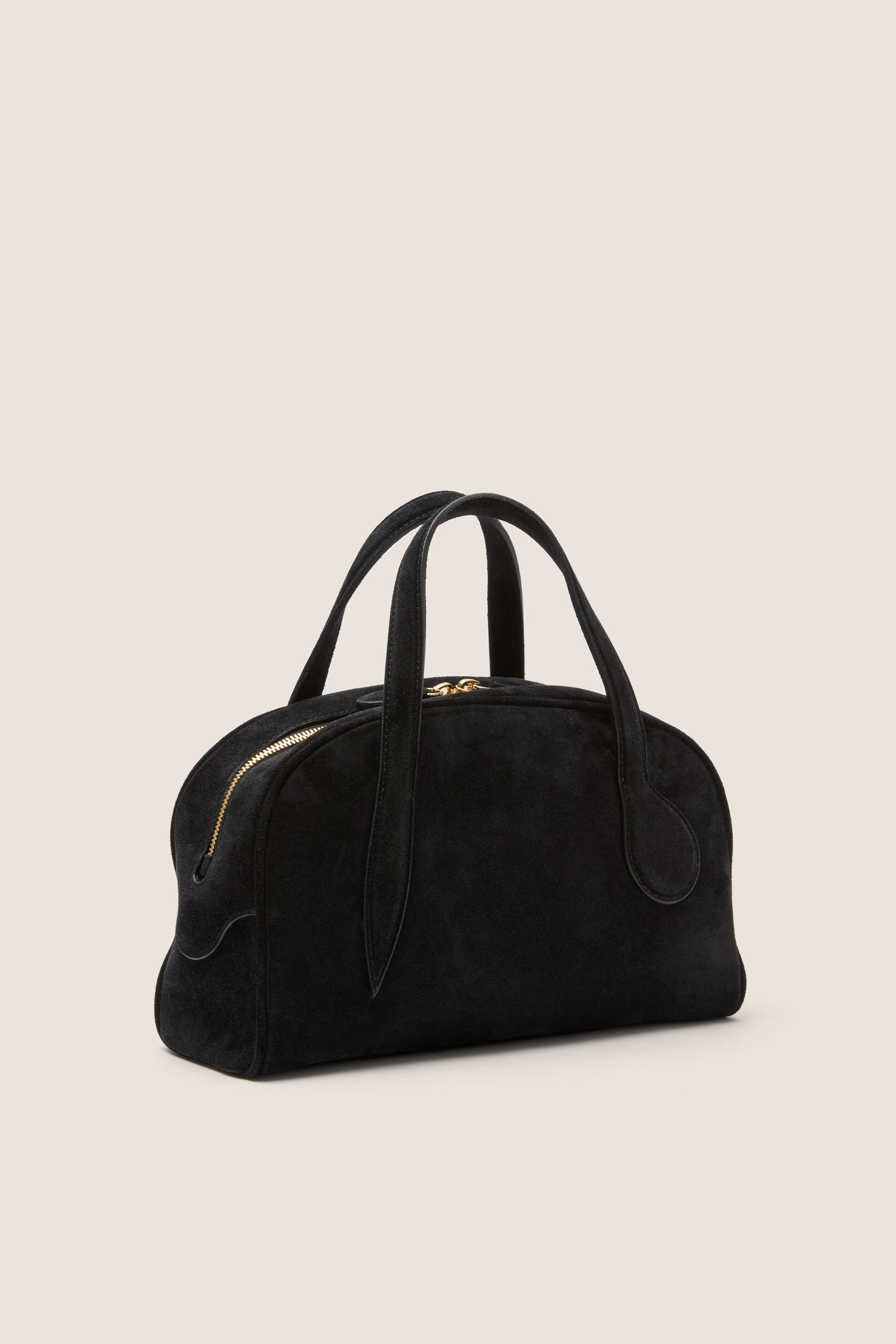 Black Suede Mini Bowling Bag