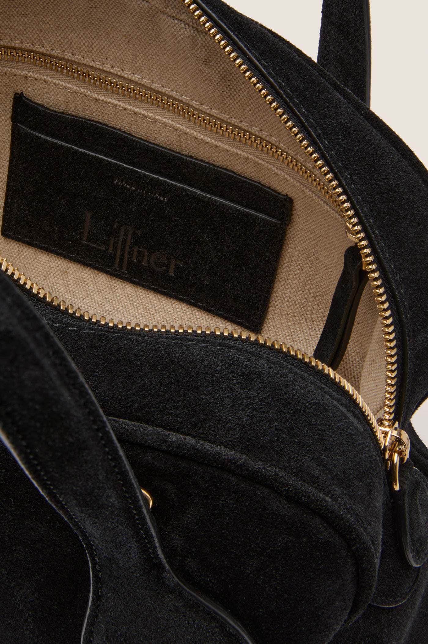 Black Suede Mini Bowling Bag
