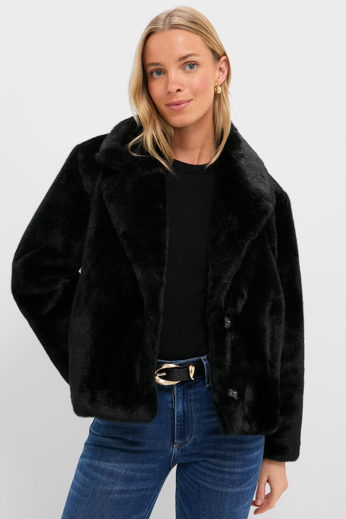 Black Faux Fur Taos Jacket | Hyacinth House